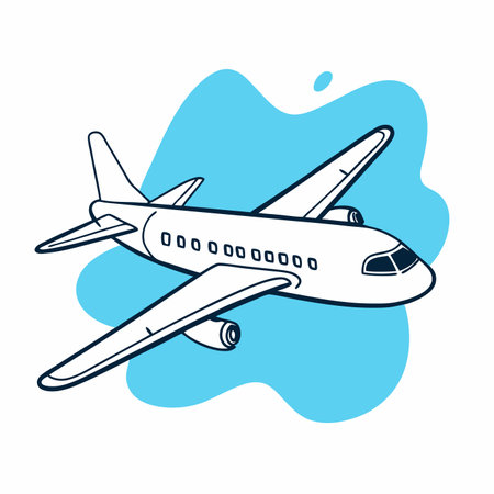Airplane vector art on white backgroundのイラスト素材