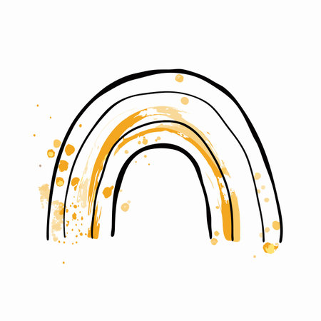 Watercolor Rainbow on white backgroundのイラスト素材