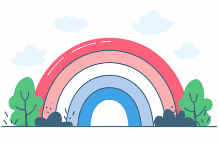 Watercolor Rainbow on white backgroundのイラスト素材