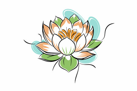Lotus flower watercolor vectorのイラスト素材