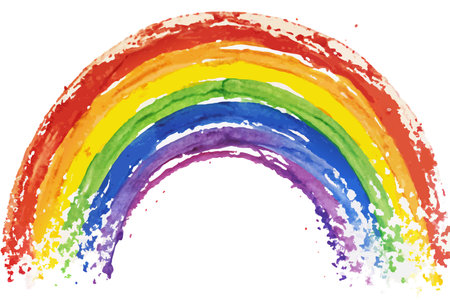 Rainbow watercolor on white backgroundのイラスト素材