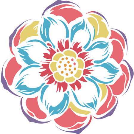 Floral element watercolor vector on whiteのイラスト素材