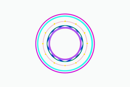 Neon circle on white backgroundのイラスト素材
