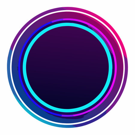 Neon circle on white backgroundのイラスト素材