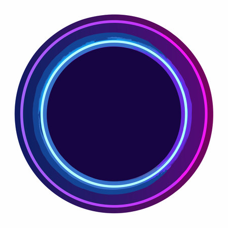 Neon circle on white backgroundのイラスト素材