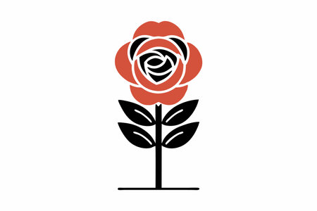 Rose flower vector art on white backgroundのイラスト素材