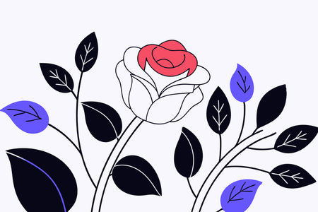 Watercolor rose flower on white backgroundのイラスト素材