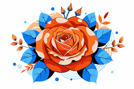 Watercolor rose flower on white backgroundのイラスト素材