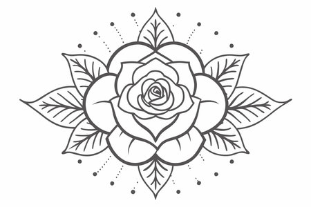 Watercolor rose flower on white backgroundのイラスト素材