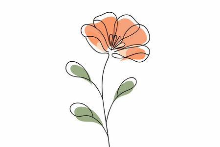 Watercolor wild flower on white backgroundのイラスト素材