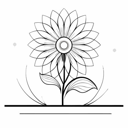 Wild flower vector art on white backgroundのイラスト素材