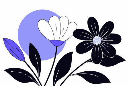 Wild flower vector art on white backgroundのイラスト素材