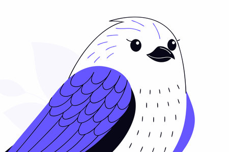 Cute Bird vector art on white backgroundのイラスト素材