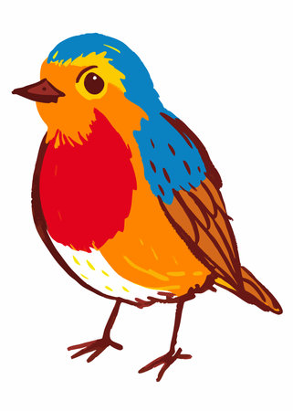 Cute Bird vector art on white backgroundのイラスト素材
