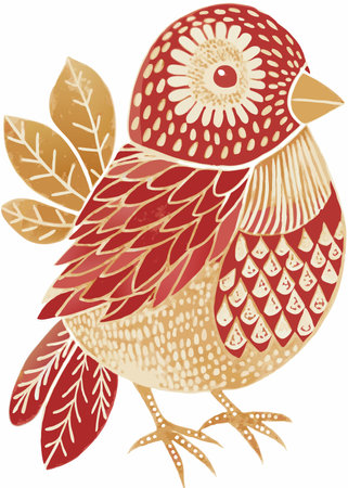 Cute Bird vector art on white backgroundのイラスト素材