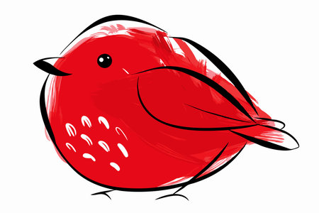 Cute Bird watercolor on white backgroundのイラスト素材