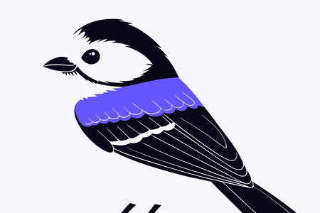 Cute Bird vector art on white backgroundのイラスト素材