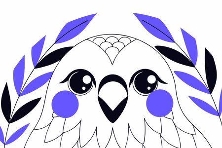 Cute Bird vector art on white backgroundのイラスト素材