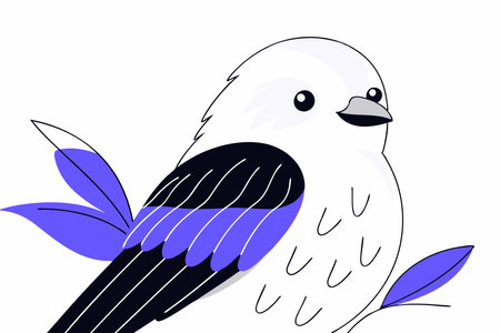 Cute Bird vector art on white backgroundのイラスト素材