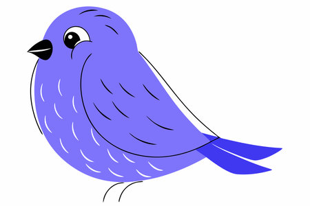 Cute Bird vector art on white backgroundのイラスト素材