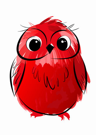 Cute Bird watercolor on white backgroundのイラスト素材