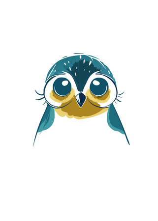 Cute Bird watercolor on white backgroundのイラスト素材