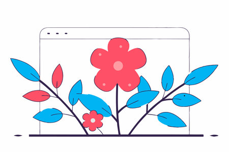 Wild flower vector art on white backgroundのイラスト素材