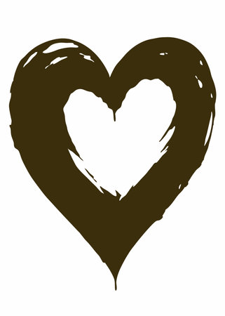 Watercolor heart on white backgroundのイラスト素材