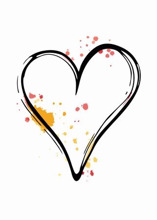 Watercolor heart on white backgroundのイラスト素材