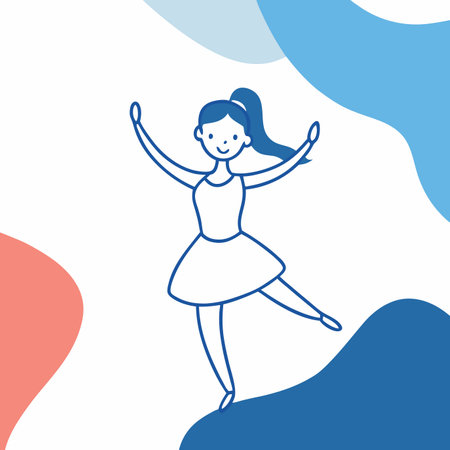 Dancing girl vector art on white backgroundのイラスト素材