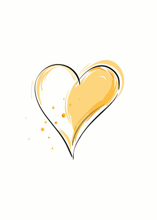 Watercolor heart on white backgroundのイラスト素材