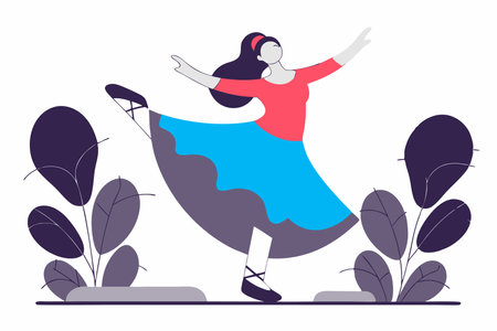 Yoga girl illustration on white backgroundのイラスト素材