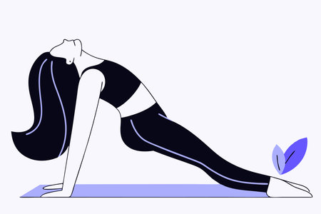 Yoga girl illustration on white backgroundのイラスト素材
