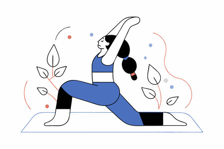 Yoga girl illustration on white backgroundのイラスト素材