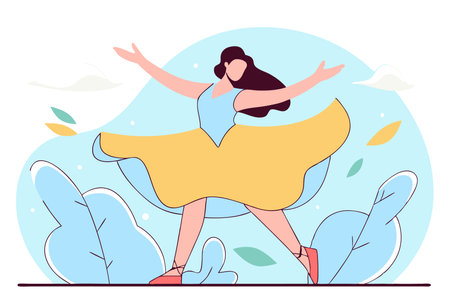 Yoga girl illustration on white backgroundのイラスト素材