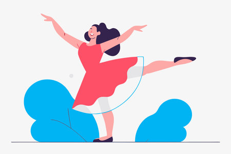 Yoga girl illustration on white backgroundのイラスト素材