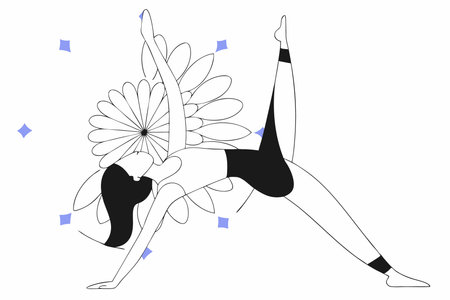 Yoga girl illustration on white backgroundのイラスト素材