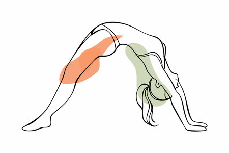 Yoga girl watercolor on white backgroundのイラスト素材