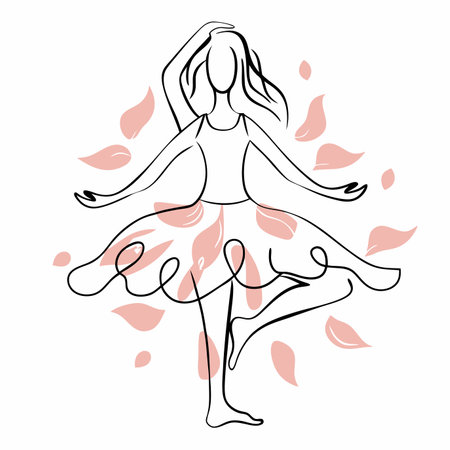 Yoga girl watercolor on white backgroundのイラスト素材