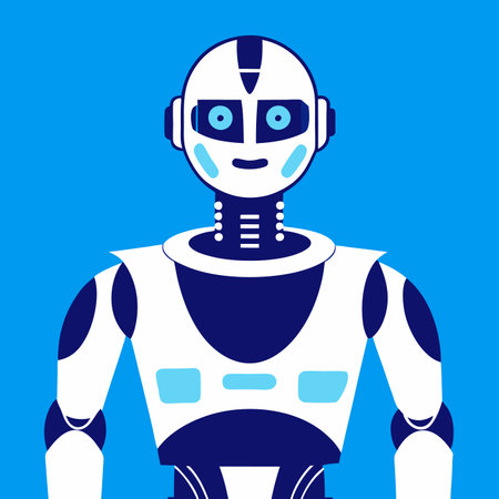 AI powered humanoid robot on white backgroundのイラスト素材