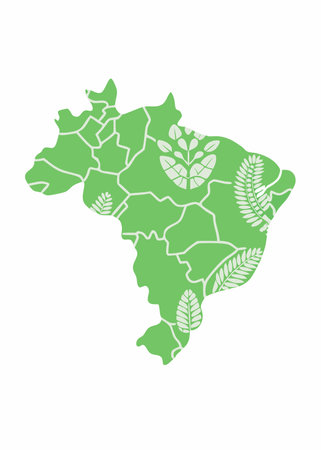 Brazil map on white backgroundのイラスト素材