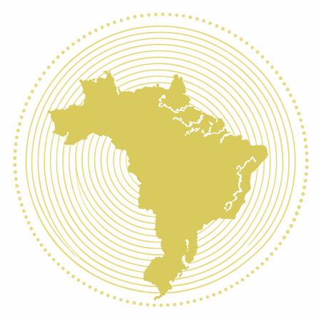 Brazil map on white backgroundのイラスト素材