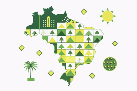 Brazil map on white backgroundのイラスト素材