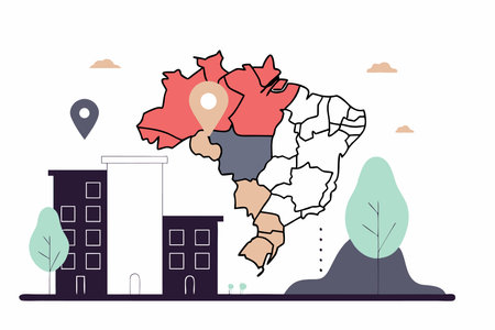 Brazil map on white backgroundのイラスト素材