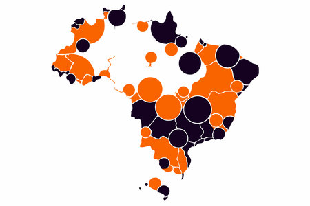 Brazil map on white backgroundのイラスト素材