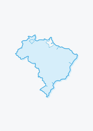 Brazil map on white backgroundのイラスト素材