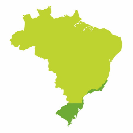 Brazil map on white backgroundのイラスト素材