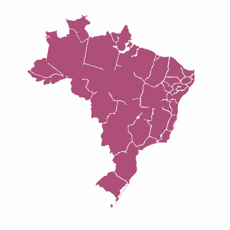 Brazil map on white backgroundのイラスト素材
