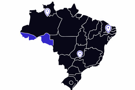 Brazil map on white backgroundのイラスト素材