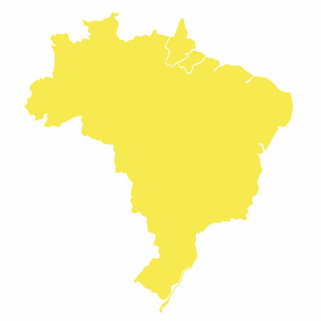 Minimalist Brazil map on white backgroundのイラスト素材